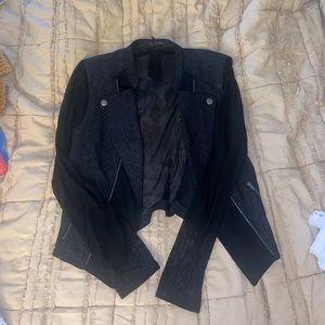 NWT material girl mesh detail black blazer